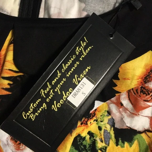 Voodoo Vixen Retro Sunflower Pencil Dress - Picture 9 of 14